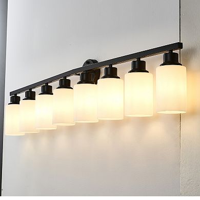 ELEMENT ACE Modern Eight-Light Wall Sconce with Glass Shade Fixture