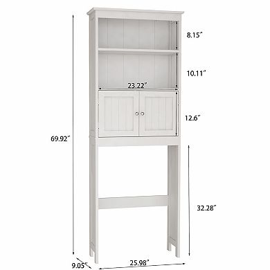 ELEMENT ACE Freestanding Two-Tier Over-The-Toilet Storage Cabinet with Doors