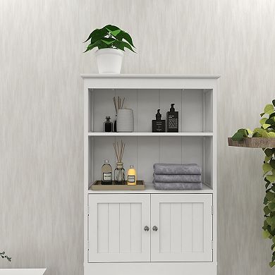 ELEMENT ACE Freestanding Two-Tier Over-The-Toilet Storage Cabinet with Doors