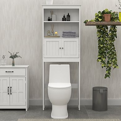 ELEMENT ACE Freestanding Two-Tier Over-The-Toilet Storage Cabinet with Doors