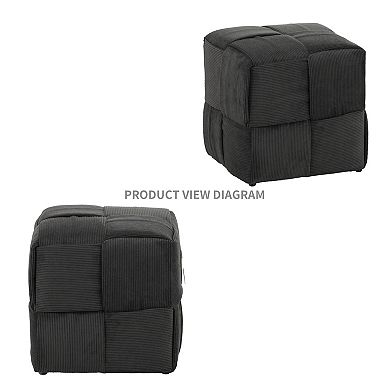 GOODSILO Square Corduroy Ottoman Foot Rest with Versatile Multi-Purpose Functionality