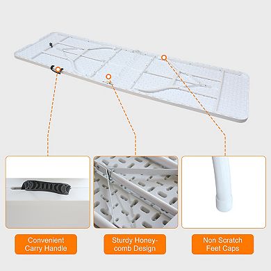 ELEMENT ACE 8ft Portable Folding Table with High Load Capacity for Events