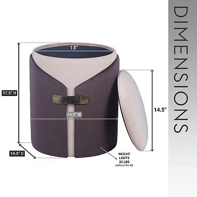 GOODSILO Two-Toned Ottoman with Storage Compartment Vanity Stool Furniture