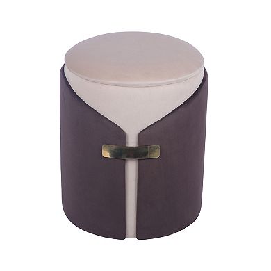GOODSILO Two-Toned Ottoman with Storage Compartment Vanity Stool Furniture