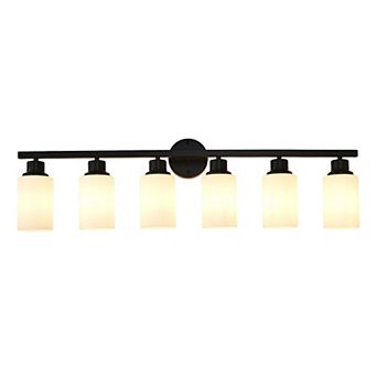 ELEMENT ACE Six-Light Matte Black Wall Sconce Lighting Fixture Glass Shades