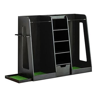 ELEMENT ACE Wooden Golf Bag Organizer and Storage Rack with Drawers
