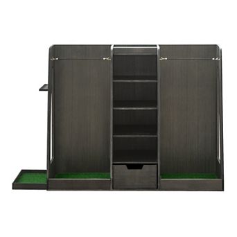 ELEMENT ACE Wooden Golf Bag Organizer and Storage Rack with Drawers