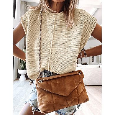 Womens Summer Cap Sleeve Sweater Tops