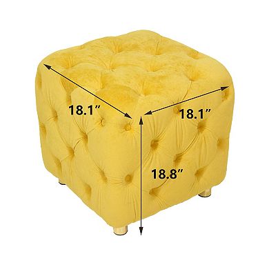 GOODSILO Modern Velvet Upholstered Ottoman Footstool End Table Seat