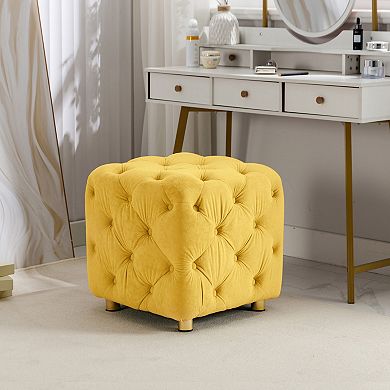GOODSILO Modern Velvet Upholstered Ottoman Footstool End Table Seat