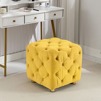 GOODSILO Modern Velvet Upholstered Ottoman Footstool End Table Seat