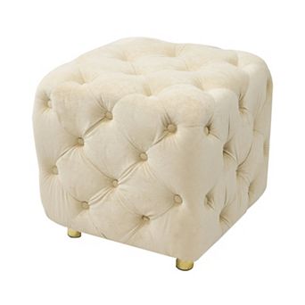GOODSILO Modern Velvet Upholstered Ottoman Footstool End Table Seat