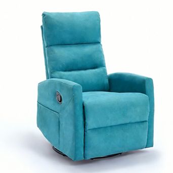 CEWOR Fabric Manual Recliner & Swivel Glider with Adjustable Backrest & Footrest