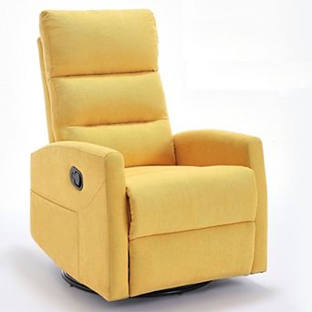 CEWOR Fabric Manual Recliner & Swivel Glider with Adjustable Backrest & Footrest