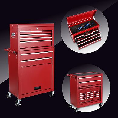 ELEMENT ACE 8-Drawer Rolling Tool Storage Cabinet with Detachable Top Box and Lockable Wheels