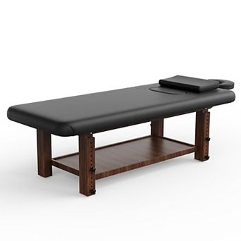 CEWOR Solid Birchwood Massage Table with Adjustable Legs & Included Pillow
