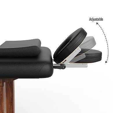 CEWOR Solid Birchwood Massage Table with Adjustable Legs & Included Pillow