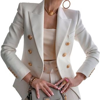 Women's Casual Blazers Lightweight Long Sleeve Slim Fit Business Work Office Jacket Suit