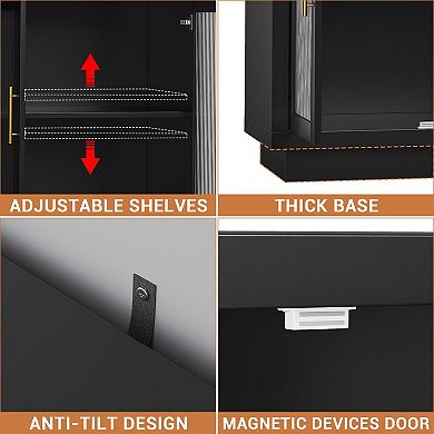 IDEALHOUSE Glass Door Sideboard