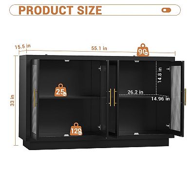 IDEALHOUSE Glass Door Sideboard