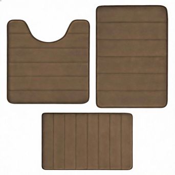 Memory Foam Bath Rug Set 3 pc Non-slip Absorbent Shaggy