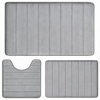 Memory Foam Bath Rug Set 3 pc Non-slip Absorbent Shaggy