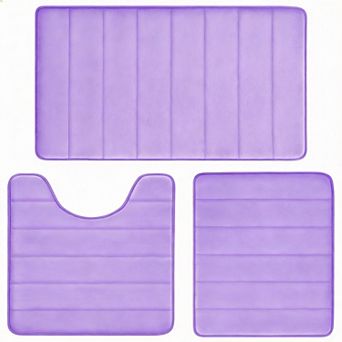 Memory Foam Bath Rug Set 3 pc Non-slip Absorbent Shaggy