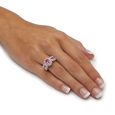 PalmBeach Jewelry .82 TCW Oval Pink Crystal Gold-Plated Ring