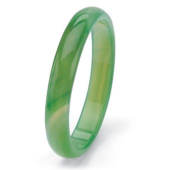 PalmBeach Jewelry Genuine Green Agate Bangle Bracelet 8.5"