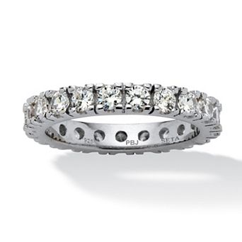 PalmBeach Jewelry 2 TCW Round Cubic Zirconia Eternity Band in .925 Sterling Silver