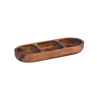 Solid Acacia Wood Serving Bowl Perfect for Candy, Nuts, or Snacks (14" x 5.25")