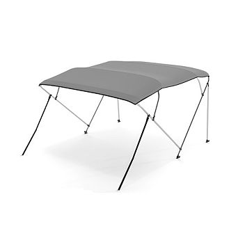 Gymax 4-Bow Boat Bimini Top Sun Shade Boat Canopy w/ Storage Boot Straps