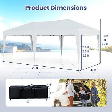 Gymax 10 x 20 FT Portable Gazebo Shelter w/12 Wind Ropes & 6 Ground Stakes Carrying Bag