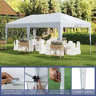 Gymax 10 x 20 FT Portable Gazebo Shelter w/12 Wind Ropes & 6 Ground Stakes Carrying Bag