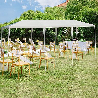 Gymax 10' x 30' Outdoor Gazebo Canopy Wedding Party Patio Tent White
