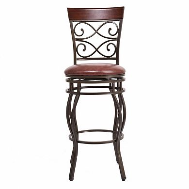 Gymax 2PCS Retro Swivel Bar Stools w/ Padded Seat Home Kitchen Pub Bistro
