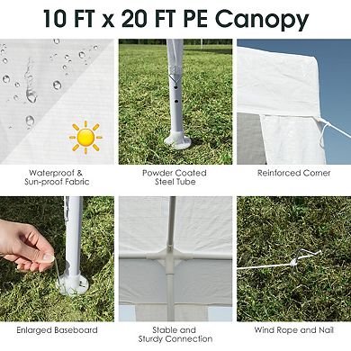 Gymax 10'x20' Heavy-duty Gazebo Wedding Canopy Party Pavilion Outdoor