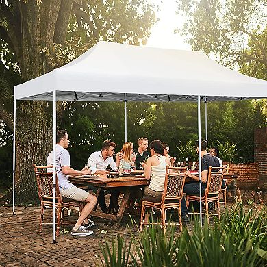 Gymax 10 x 20FT Patio Pop-Up Folding Canopy Tent UPF 50+ Instant Sun Shelter White