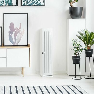 Gymax Toilet Tissue Storage Tower Bathroom Storage Floor Cabinet w/ 4 Shelves