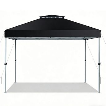 Gymax 2 tier 10' x 10' Pop-up Canopy Tent Instant Gazebo Adjustable Carry Bag w/ Wheel