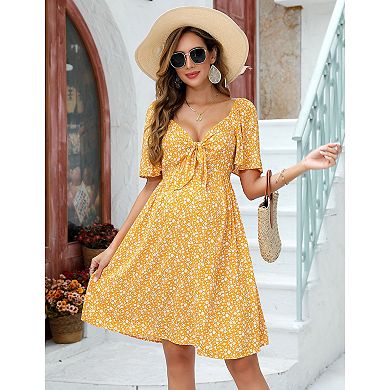 Women Casual Sweetheart Neck Maternity Flowy Mini Dresses