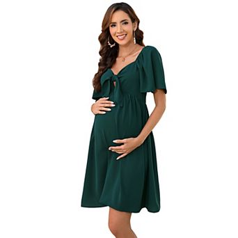 Women Casual Sweetheart Neck Maternity Flowy Mini Dresses
