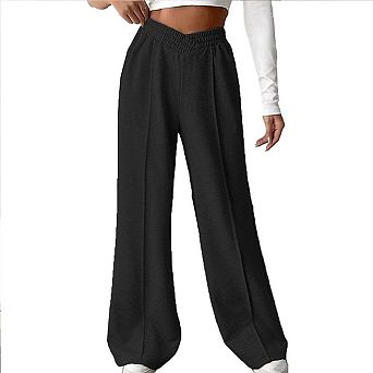 Women's V-shaped Elastic High Waisted Spliced Pants