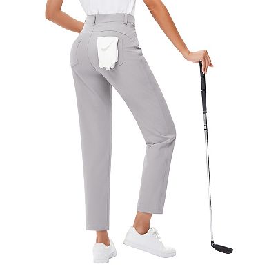Women's Golf Performance Work Pants Stretch Tech Fabric Slim Fit Business Casual Trousers