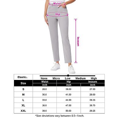 Women's Golf Performance Work Pants Stretch Tech Fabric Slim Fit Business Casual Trousers