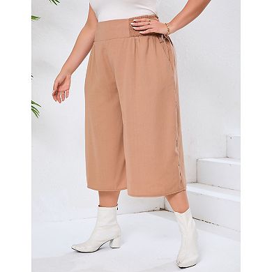 Women's Oversized Pocket Seven Inch Wide Leg Pants