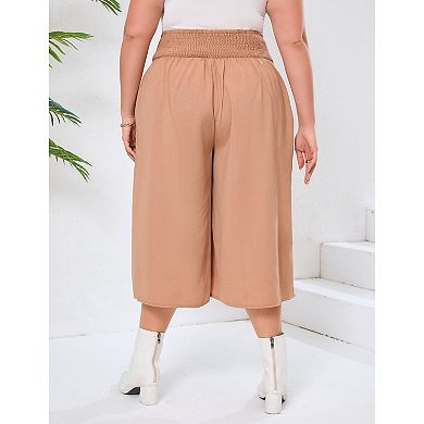 Women's Oversized Pocket Seven Inch Wide Leg Pants