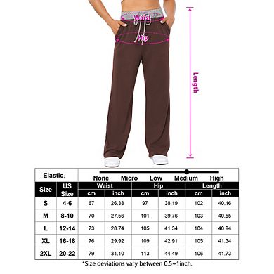 Women's Drawstring Wide-Leg Pants with Pockets, Casual Loose-Fit Trousers