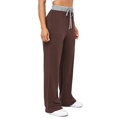 Women's Drawstring Wide-Leg Pants with Pockets, Casual Loose-Fit Trousers