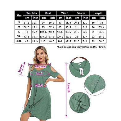 Women Casual Short Sleeve Twist Dress